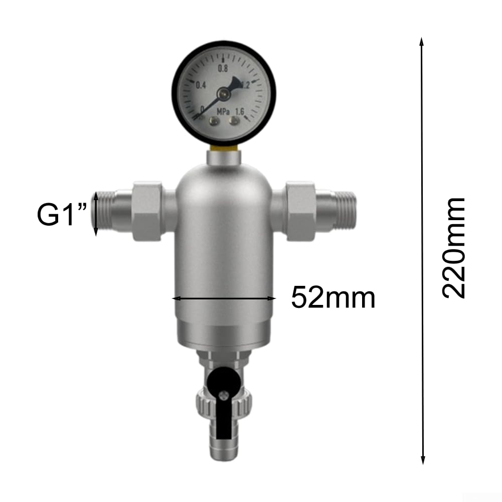 Filtro dell'acqua magnetico per apparecchiature HVAC, compatibile con caldaie a parete, alloggiamento in ottone in plastica argentata, rimuove le impurità magnetiche, uso dell'acqua non corrosivo, 0,5