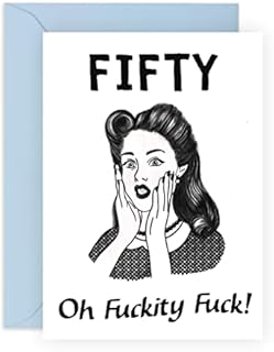 Central 23 Birthday Cards for Women Age 50 - Female Birthday Card For Her Fiftieth - 50th Birthday Card Funny - For Sister Mum Aunty - Comes With Fun Stickers Recyclable
