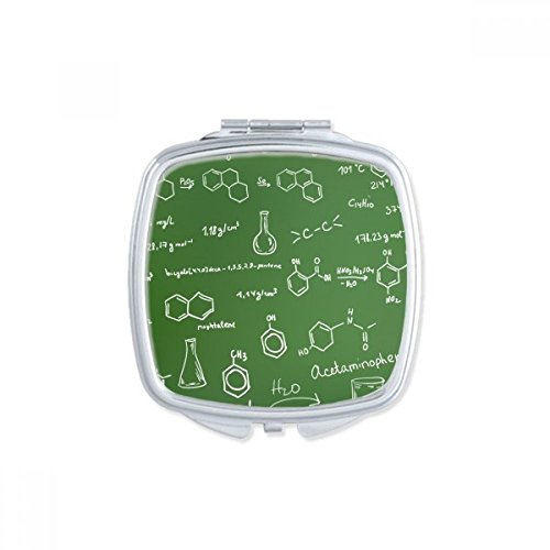 Miroir de poche structure atomique chimie accessoire de maquillage compact carré - 2