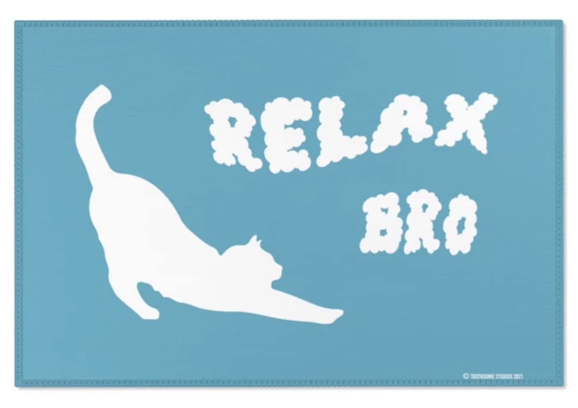 Relax Bro Cat Stretching 3x2 Feet Funny Area Rug Indoor Welcome Mat Doormat Accent Home Decor Funny Pet Lover Interior