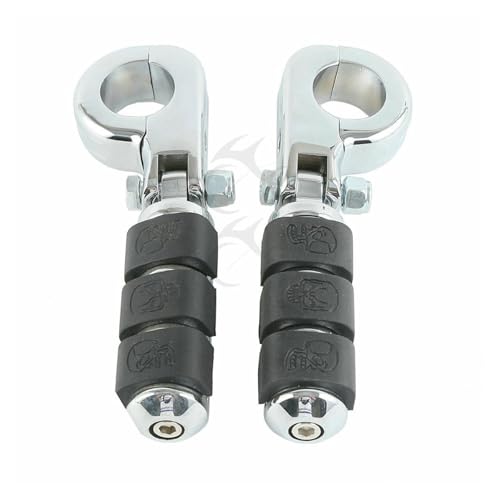 Motocicleta cromada 1 1/4' Reposapiés de Motocicleta con Abrazaderas de Soporte de Protector de Motor compatibles con Harley Touring Honda Yamaha Kawasaki