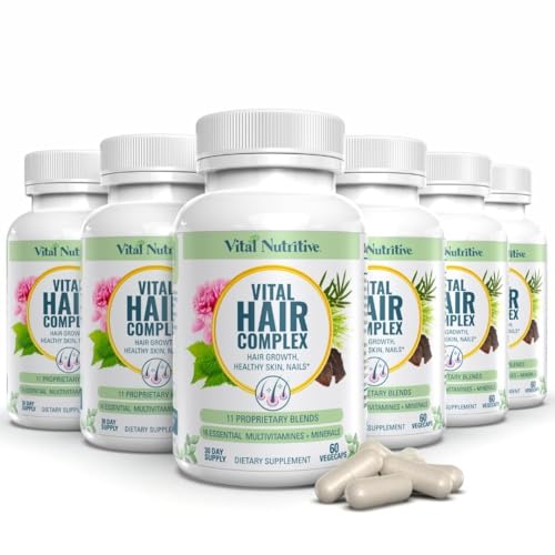 VITAL NUTRITIVE Vital Hair Complex -Hair Growth Vitamins for Women and Men -Biotin & Vitamin B -Hair Growth Supplement for Healthy Hair Skin & Nails -Hormone & Gluten Free -Hair Vitamins for women
