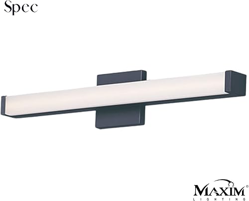 Miniatura 2 de Maxim 52002BK Spec Collection - Lámpara LED regulable de 24 pulgadas para tocador de baño, 3000 K, color negro, lámpara moderna y contemporánea,
