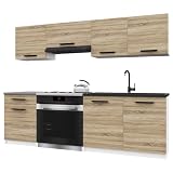 Belini Italia 1 Küchenzeile Küchenblock 180cm Sonoma Eiche