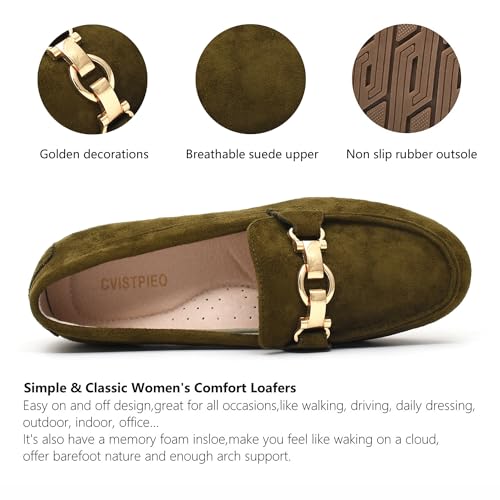 Image of Cvistpieo Loafers for Women Business Casual Shoes Comfortable & Lightweight Penny Loafers Slip On Work Flats