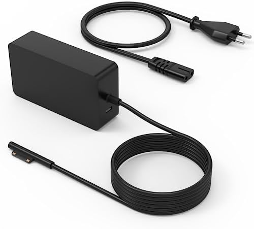 Surface Ladekabel 65W für Microsoft Ladekabel Surface Pro 11/10/9/Pro 8 3 7 4 5 6 X,Sur face Laptop 6/5/4/3/2,Book 3/2,Sur-face Go 3/2 Laptop Netzteil,USB-Port