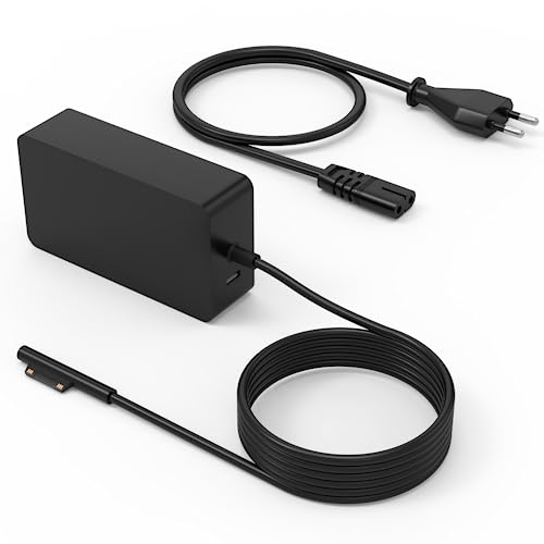 Surface Ladekabel 65W für Microsoft Ladekabel Surface Pro 11/10/9/Pro 8 3 7 4 5 6 X,Sur face Laptop 6/5/4/3/2,Book 3/2,Sur-face Go 3/2 Laptop Netzteil,USB-Port
