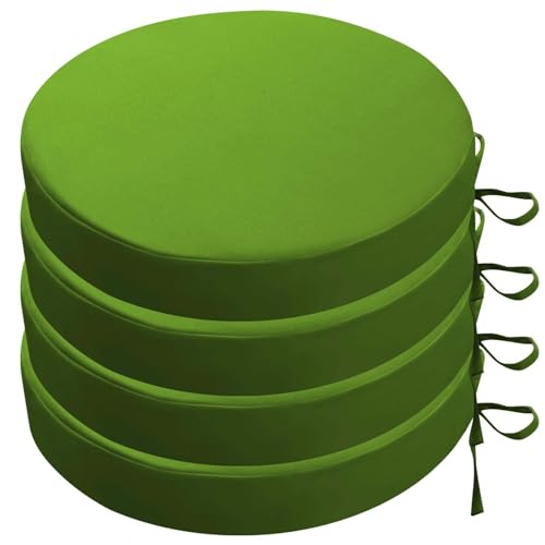 BUNQQF Lot de 2/4 Galette de Chaise Ronds d'extérieur de Jardin Imperméables avec Attaches - 50/45/40/35cm Carrés Coussins de Siège épaisseur 5cm for Patio,Jardin, Cuisines, Salle à Manger