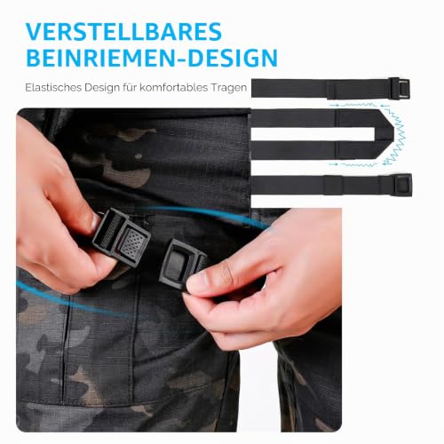 Aomiun Beintasche, 2L Motorrad Beintasche, Hüfttasche Motorradbeutel Brustbeutel Con Reflektierender Streifen und Verstellbarer Gurt, Aillenbeutel Herren Damen für Radfahren Laufen Reisen