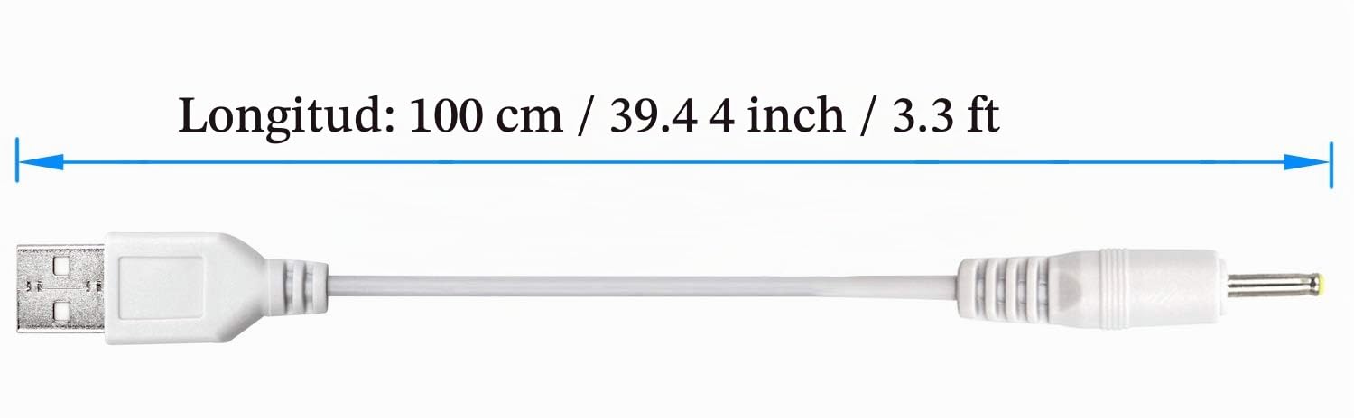 OSTENT 3600mAh Batería Recargable Cable de Carga para Nintendo Wii Mando a Distancia - Blanco