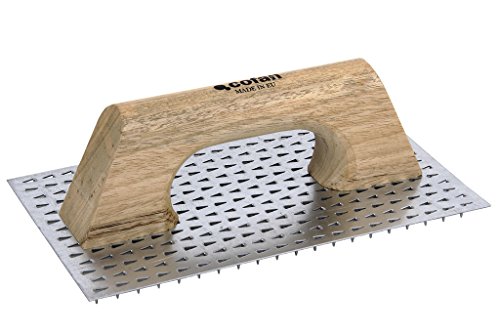 Cofan Frattazzo per malta monostrato | Dimensioni: 250 x 150 mm | Realizzato in acciaio inossidabile | Manico di legno