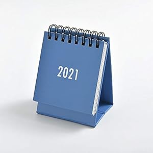 2021 kleine bureaukalender eenvoudige effen kleur plan boek mini kalender decoratie thuis school kantoor (blauw)
