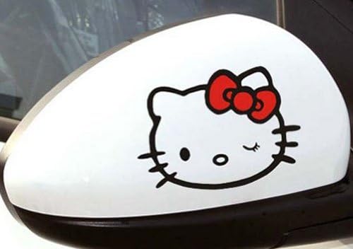 2pcs Auto Car Mirror Vehicle Decor Stickers, White, Universal Fit, Right & Left, Unique Die-Cut Design