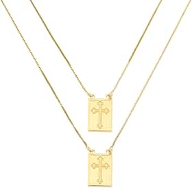 Escapulário Masculino Placa com Cruz Banhado à Ouro 18k
