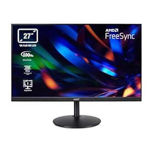 Acer CBA272H Monitor 27 Zoll (69 cm Bildschirm) Full HD, 100Hz HDMI, 75Hz VGA, 4ms (GTG), HDMI 1.4, VGA, höhenverstellbar, drehbar, FreeSync, Schwarz