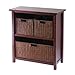Winsome Wood - Milan Shelf Piece Decorative Storage Cabinet, Antique Walnut 94238