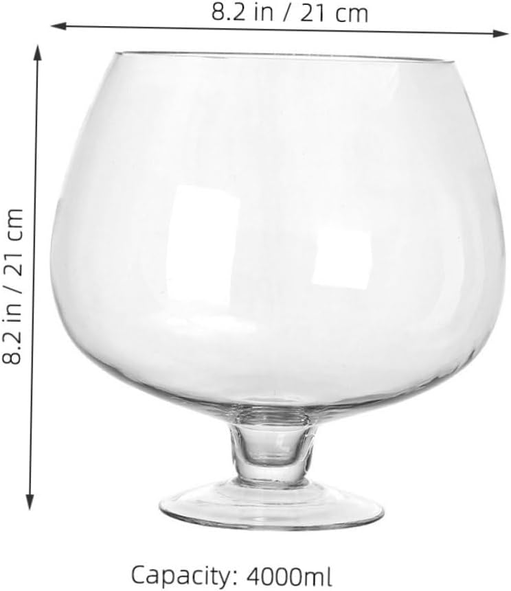 PRETYZOOM Desktop Decorative Aquarium Tank Clear Bowl Transparent Tabletop Fish Tank Decor for