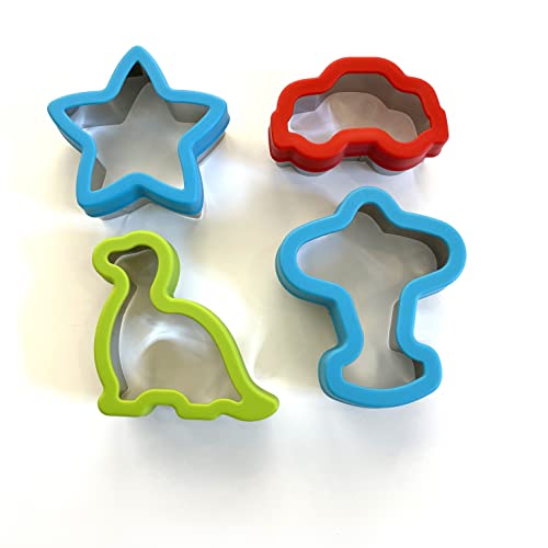 Ausstechformen Set, Brotausstechformen für Kinder, Sandwich Gemüse Obst Ausstecher, Edelstahl, Keksausstecher (Dino) Cover