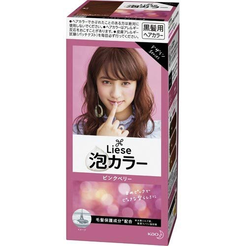 KAO Japan Liese Prettia Creamy Bubble Hair Color for Dark Hair (Pink Berry)