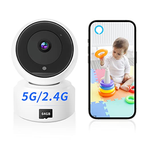 2K Indoor Camera, 5G & 2.4G Security Pet Camera For Baby Monitor, 360° Ptz Wireless Cameras For Home Security With Night Vision Motion Detection Compatible With Alexa #TOP18