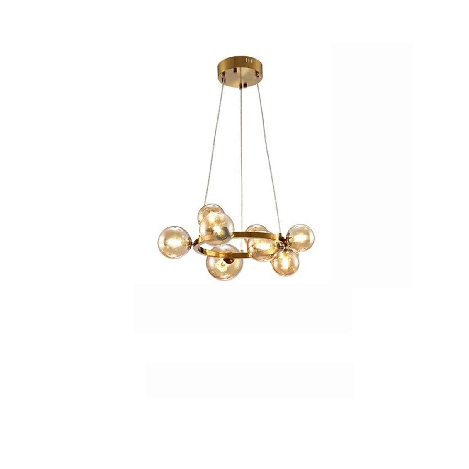 KLXSIVU Nordic Ring Bubbles Glass Pendant Light Gold for Living Dining Room Bedroom Ceiling Chandeliers Home Decor Hanging Luminaires