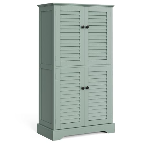 Bewyn Storage Cabinet 43" with Stable Base, Classic Louvre Doors,