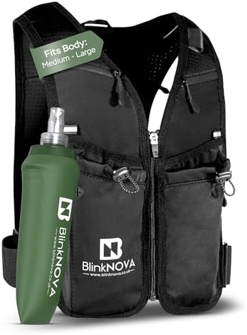 Running Vest with Phone Holder, Reflective Hydration Vest with Ad...