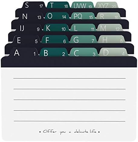 MaxGear Index Card Dividers 3 x 5 inches Alphabetical Tabbed Index Cards Guides Colored Note Cards, File and Recipe Guides with Alphabetical Tabs, Assorted Colors, 20 Counts, A-Z Guide