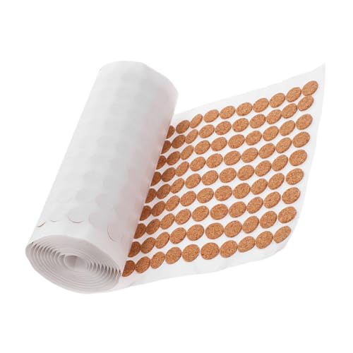 COSMEVIVI 1000pcs Adhesive Cork Bumper Pads 10mm Thick, 1.5mm Self-adhesive Non-slip Furniture Protectors, Cabinet Door Noise Dampeners for Home and Office