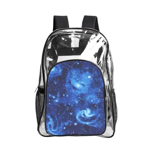 Sac à livres transparent imprimé Blue Universe renforcé pour sport et plage