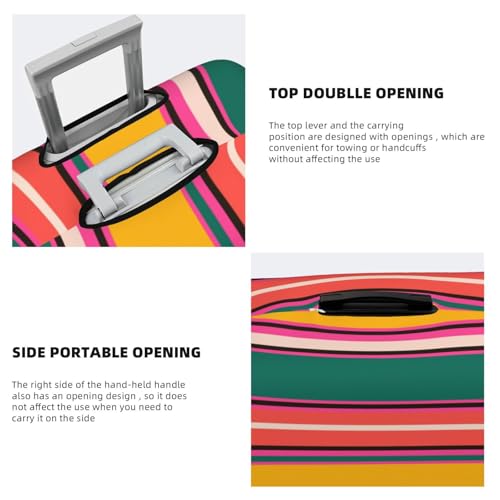 Vertical Stripes Print Luggage Cover For Suitcase,Washable Elastic Travel Suitcase Protector With Zipper Closure And Bottom Buckle – Fits 18-32" Luggage-Small3