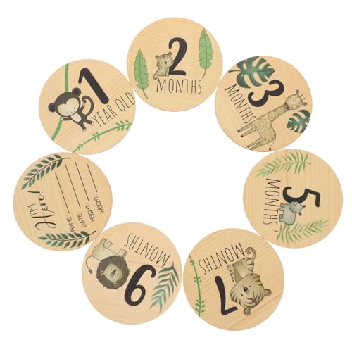 Abaodam 7 Piezas placa de del bebé nacido signo de Anuncio Cumpleaños bebé madera letreros de madera para nombre de guardería carteles con el nombre del bebé para la guardería