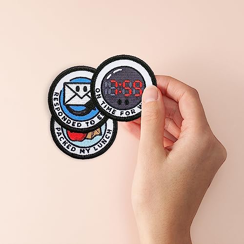 Winks For Days Adulting Merit Badge Embroidered Iron-On Patches (Corporate - Set 1) - Includes Three (3) 2" Patches: On Time for Work, Responded to Emails, and Packed My Lunch by Winks For Days - Used condition - Image 5