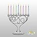 Ner Mitzvah Mini Menorah Set - Menorah, 44 Mini Candles, 3 Dreidels, Play Coins