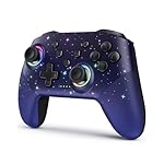 VOYEE Switch Controller, LED Star Wireless Pro Controllers Compatible with Lite/OLED, Multi-Platform Windows PC with 9 Colors Colorful RGB Lights/Programmable/Vibration/Turbo/Wakeup