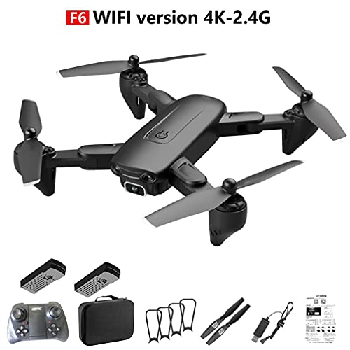 F6 GPS Drone 4K Câmera dupla FPV Drones WiFi Dobrável RC Quadcopter GiftsBlack4K-2.4G, 3 * baterias