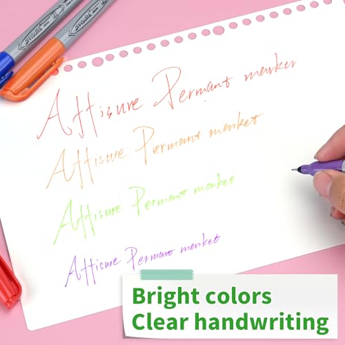 Image of Permanent Markers, Ultra Fine Point Markers Set,12 Assorted Colors Work on Wood, Plastic, Paper, Metal, Stone, Glass for the Artist、Kids、Adult, 12 Count