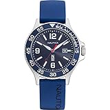 Tamaño de la caja: 43 mm Nautica Men\'s Quartz Silicone Strap, Blue, 20 Casual Watch (Model: NAPCBS022)