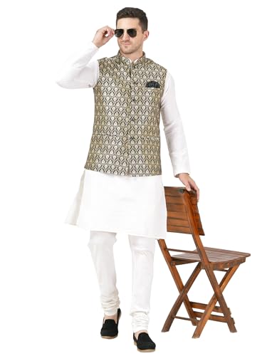 Image of Badoliya & Sons Men's Brocade Zari Nehru Jacket /Waist Coat