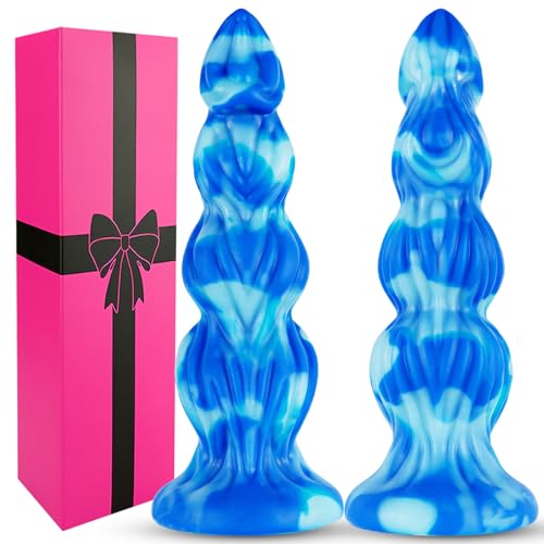 30cm extragroßer dicker Riesen-Monsterdildo mit 3 Hundeknoten realistischer Drachenpferd-Knoten aus Silikon Analstimulation XXXL-Langdildo mit Saugnapf geeignet für fortgeschrittene Schwule und Lesben
