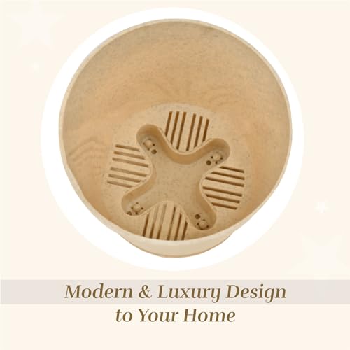 Image of Kuber Industries Pack of 12 Flower Pot | Flower Pot for Living Room-Office | Flower Planters for Home-Office-Lawns & Garden Decor | Self Watering Flower Pots | Marble Titan | 4 Inch | Beige