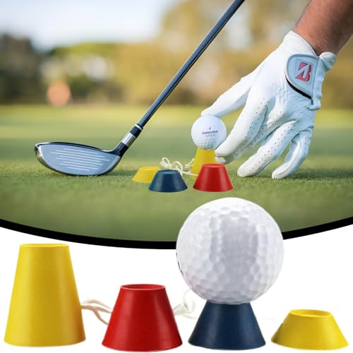 ZFRITP 4 Stück Golf Tees Aus Gummi,Golf Tees Kunststoff,Indoor & Outdoor Golf-Tee,Golftees In Verschiedenen Höhen Und Farben Für Das Training Bei Kaltem Wetter