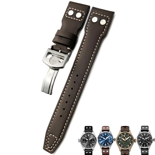 Bracelet montre en cuir de veau riveté pour IWC IW5009 IW3777 élégance et finitions premium