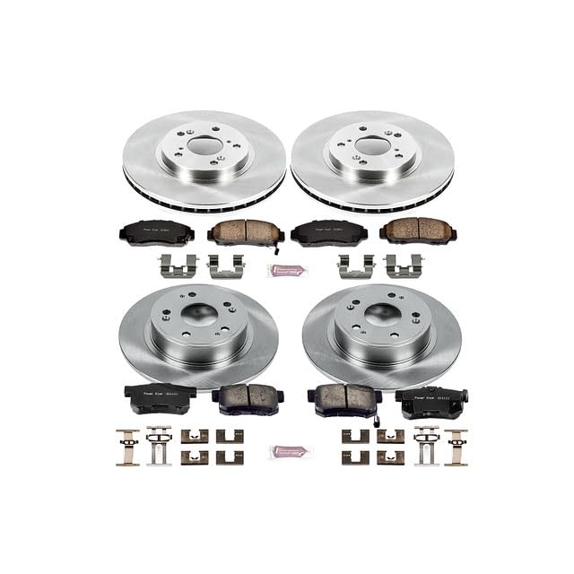 Image of PowerStop Front and Rear Brake Kit for Honda Accord 2006-07 - Z17 Ceramic Brake Pads & Disc Rotors Replacement, KOE2743