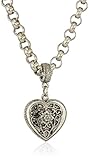 1928 Jewelry Womens Silver Tone Filigree Heart Pendant Necklace, 16