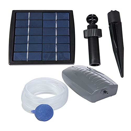 Ram© Solar Powered Air Pump, Oxygenator Aerator Air Pump Oxygen for Outdoor Pool Pond Fish Tank,Oxygen Pump with Air Stone