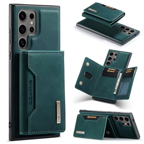 ZORSOME for Samsung Galaxy S24 Ultra Wallet Case, 2 in 1 Detachable Leather Wallet Case for Samsung Galaxy S24 Ultra,Magnetic Wallet Protective Case with Stand + Card Holder (Green)