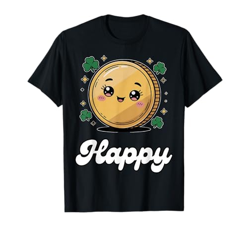 Happy St. Patricks Day Kawaii Coin Teacher Matching Couple T-Shirt