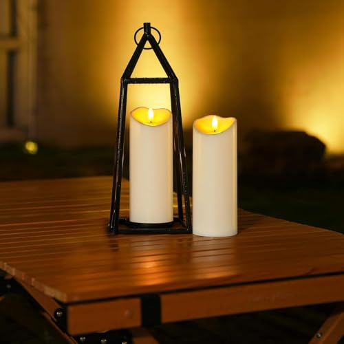 Image of Homemory 3x8 Waterproof Flameless Candles, Remote Timer, Ivory, Set of 4