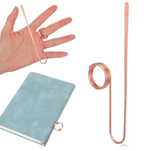 1Pcs Upgrade Book Holder Ring - Metal Thumb Book Page Holder - Lightweight Finger Ring Book Opener - Ergonomic Book Clip Bookmark Perfect Gift for Book Lovers (Rose Gold)